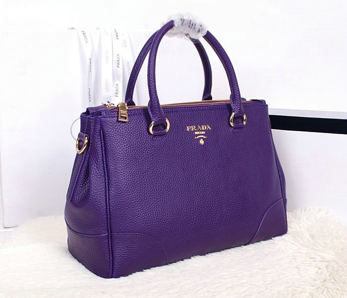 2014 Prada royalBlue calfskin leather tote bag BN2324 purple